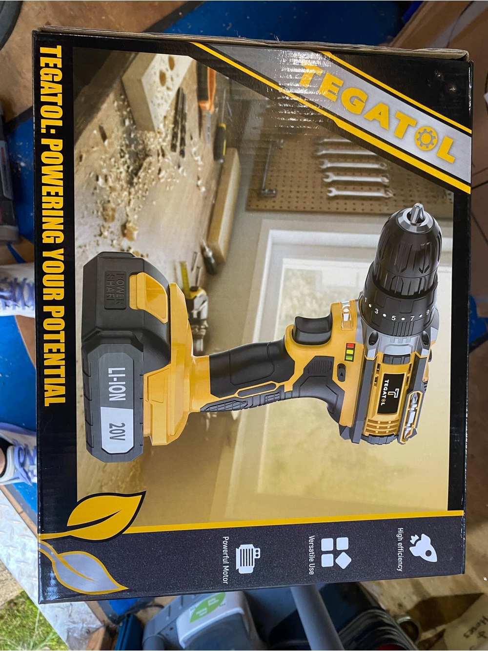 Tegatol 20V Cordless Drill - Yellow/Black